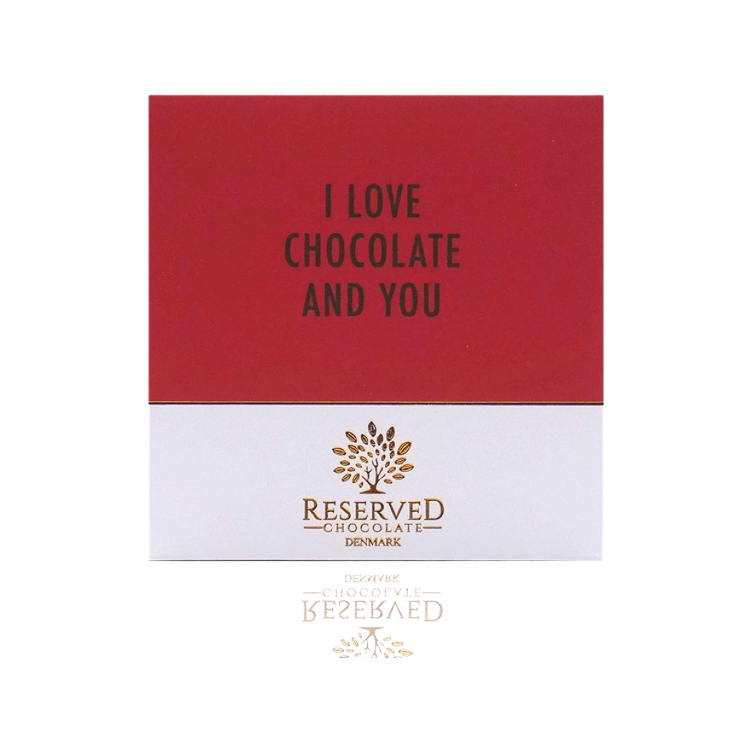 Chokladkaka med budskap I Love You and chocolate